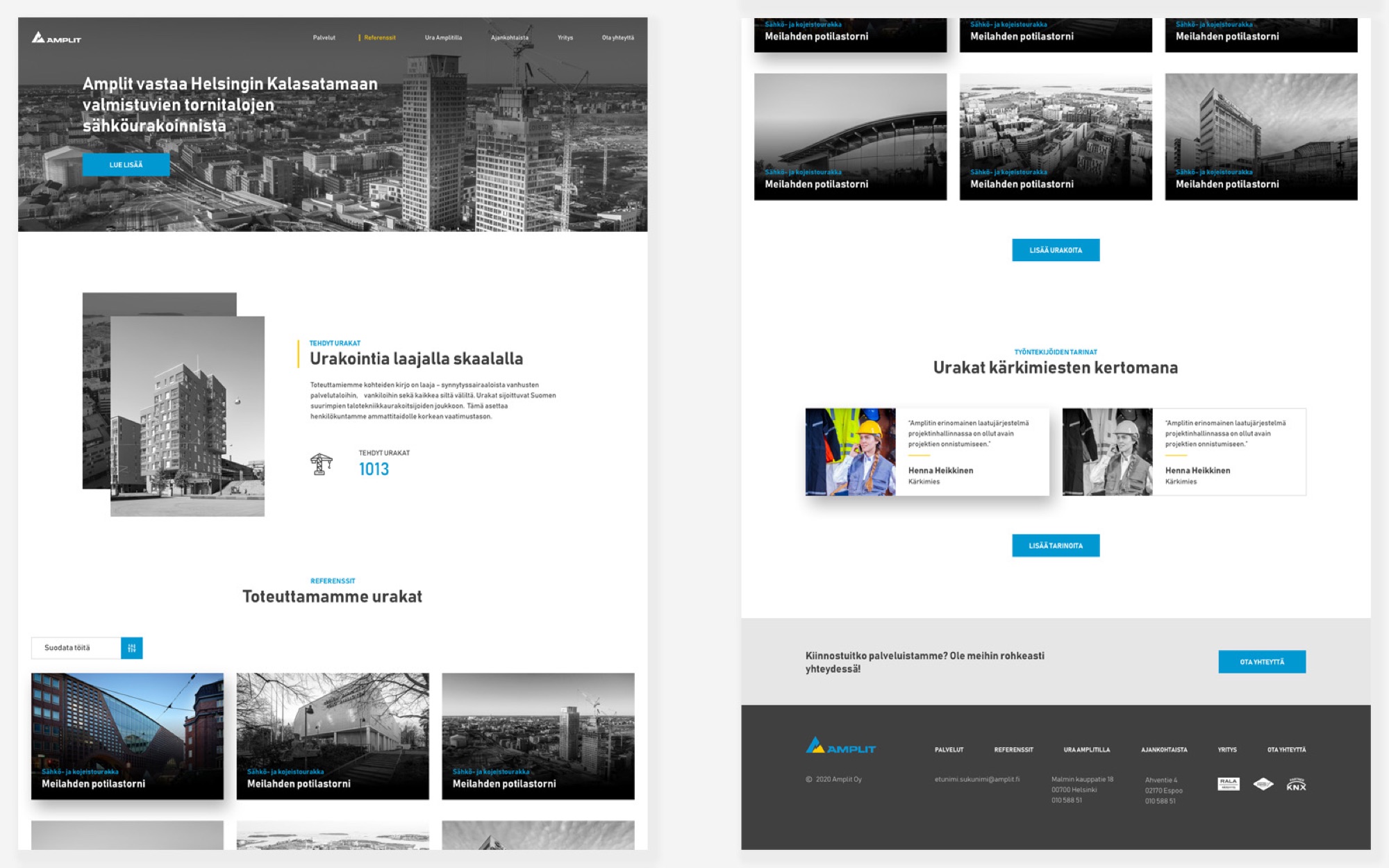 Amplit website references page UI