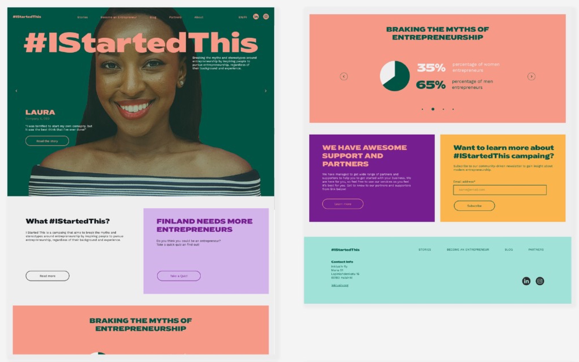 #IStartedThis website homepage and hero layout