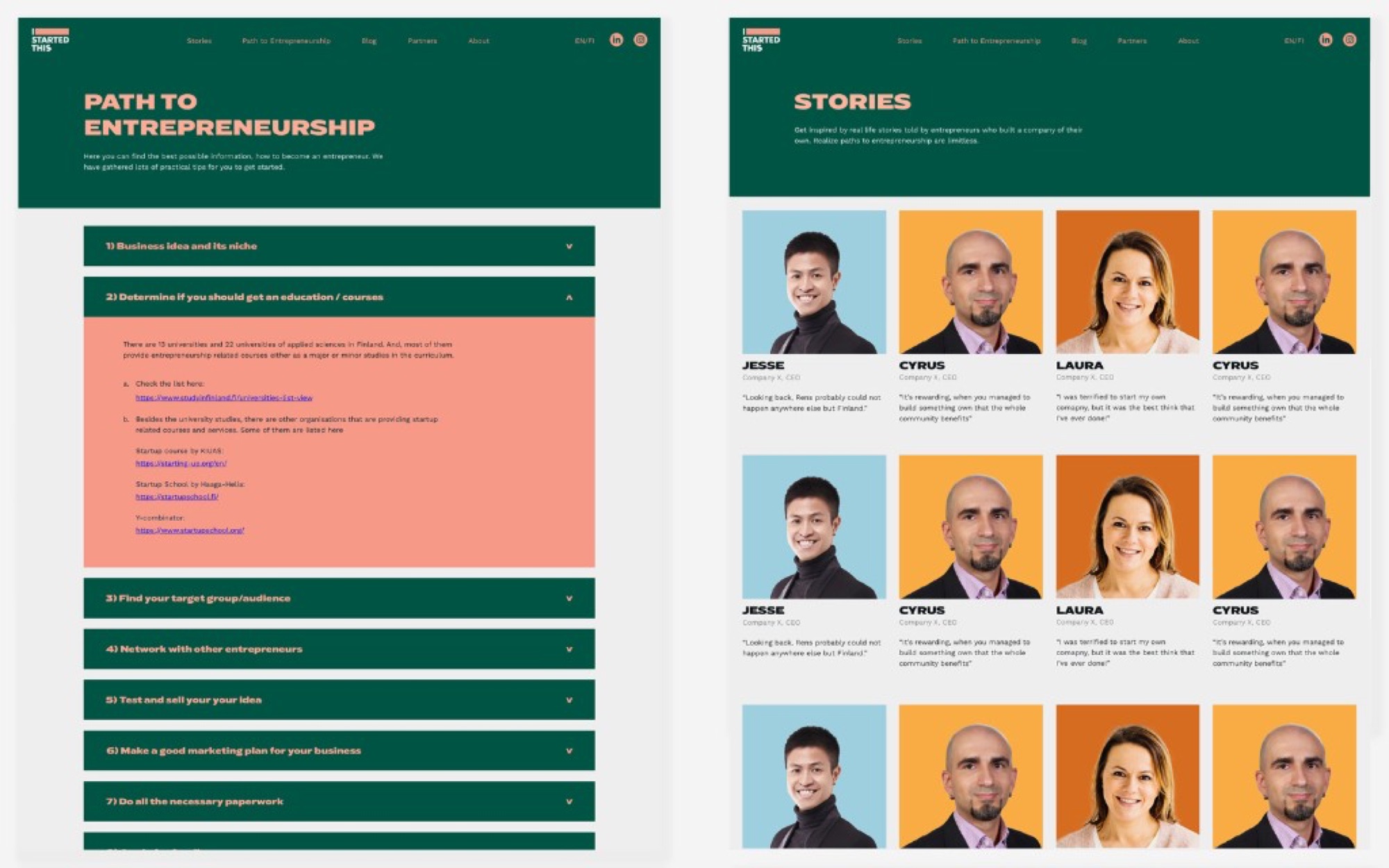 #IStartedThis website Path to Entrepreneurship and Stories