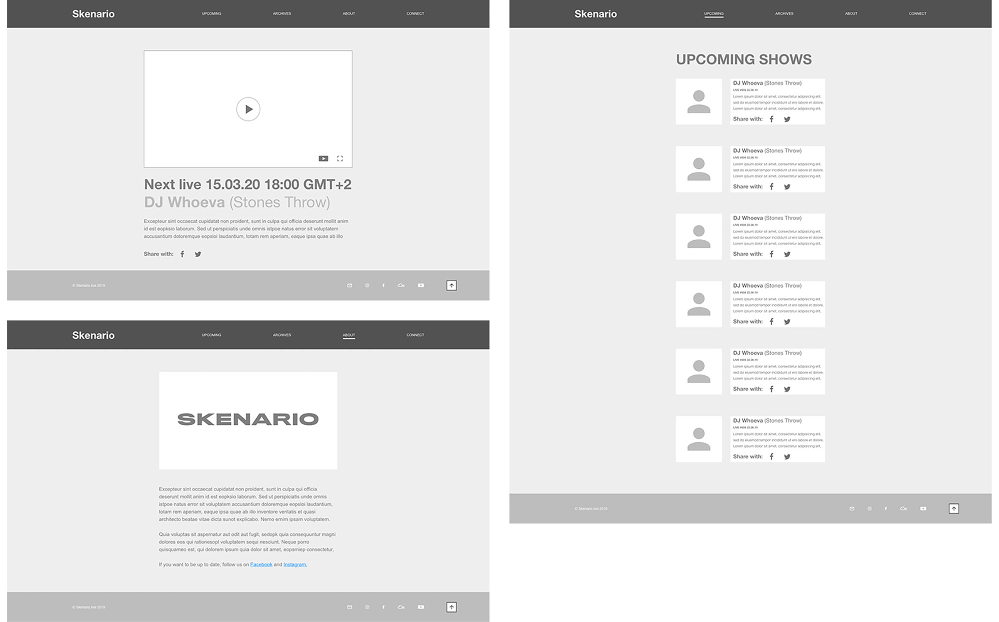 Further wireframe iterations for the platform.
